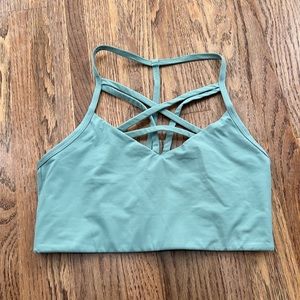 VS PINK Green Strappy Sports Bra